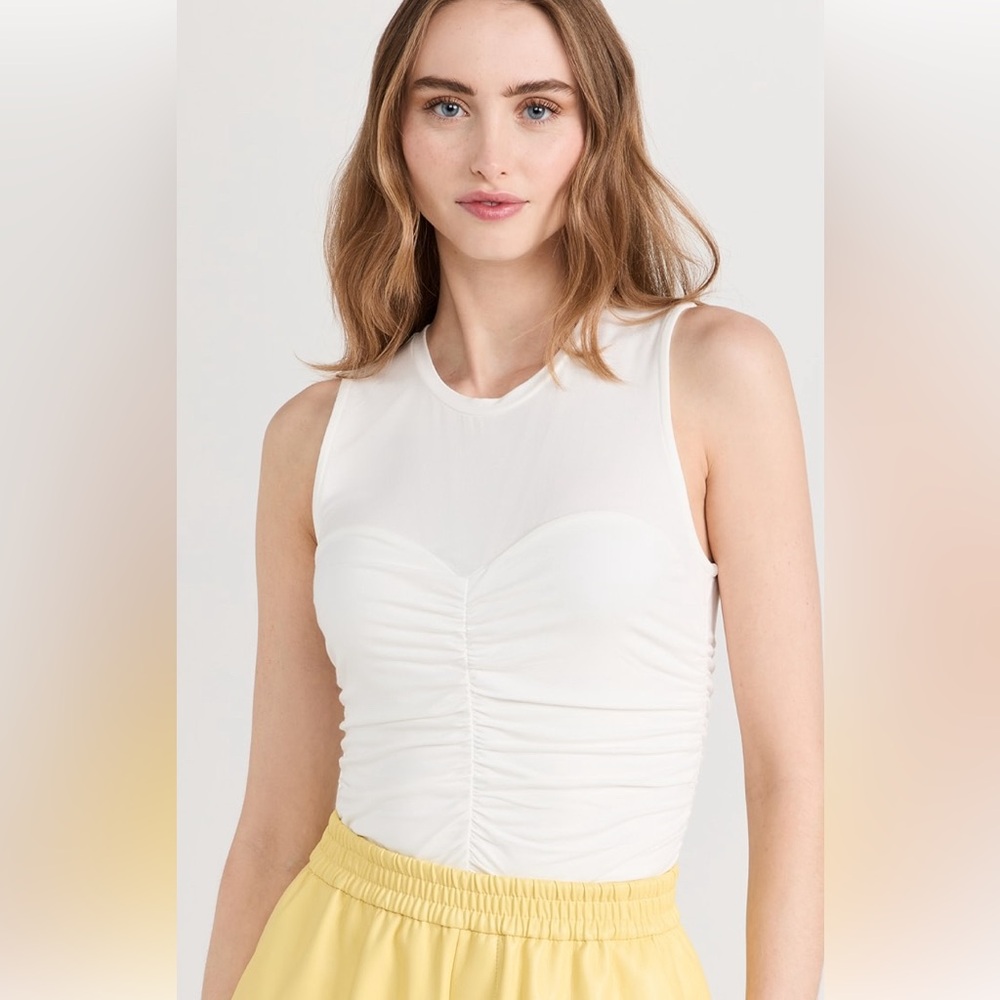 NWT Jonathan Simkhai Kristiana Clean Stretch Jersey Twist Shiring Tank XL